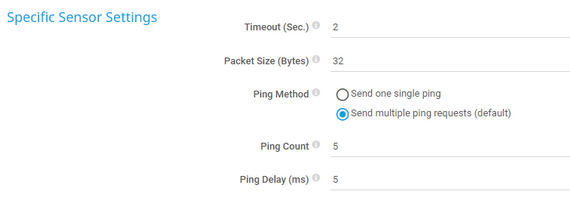 Specific Sensor Settings
